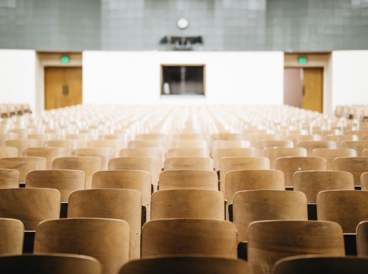 An empty college lecture hall